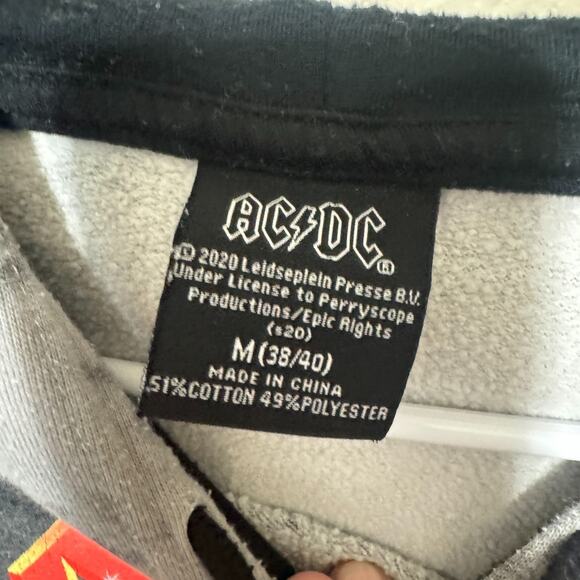AC/DC Hoodie Pullover Sweatshirt High Voltage Band Distressed Tie Dye Mens M - Picture 4 of 6